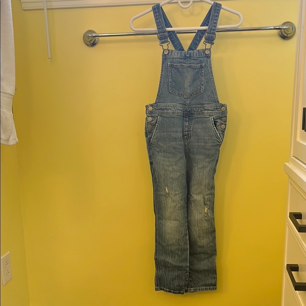 7-8 girl Blue Denim Overalls